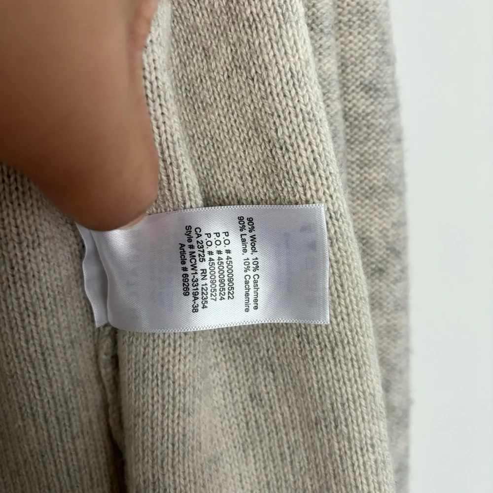 Aritzia Babaton Wool Cashmere Beekman Brennan Light Gray Sweater Cardigan Large